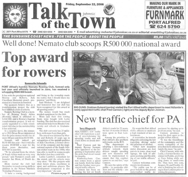 Top award for rowers